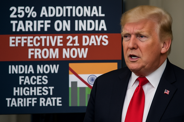 US imposes additional 25% tariff on India