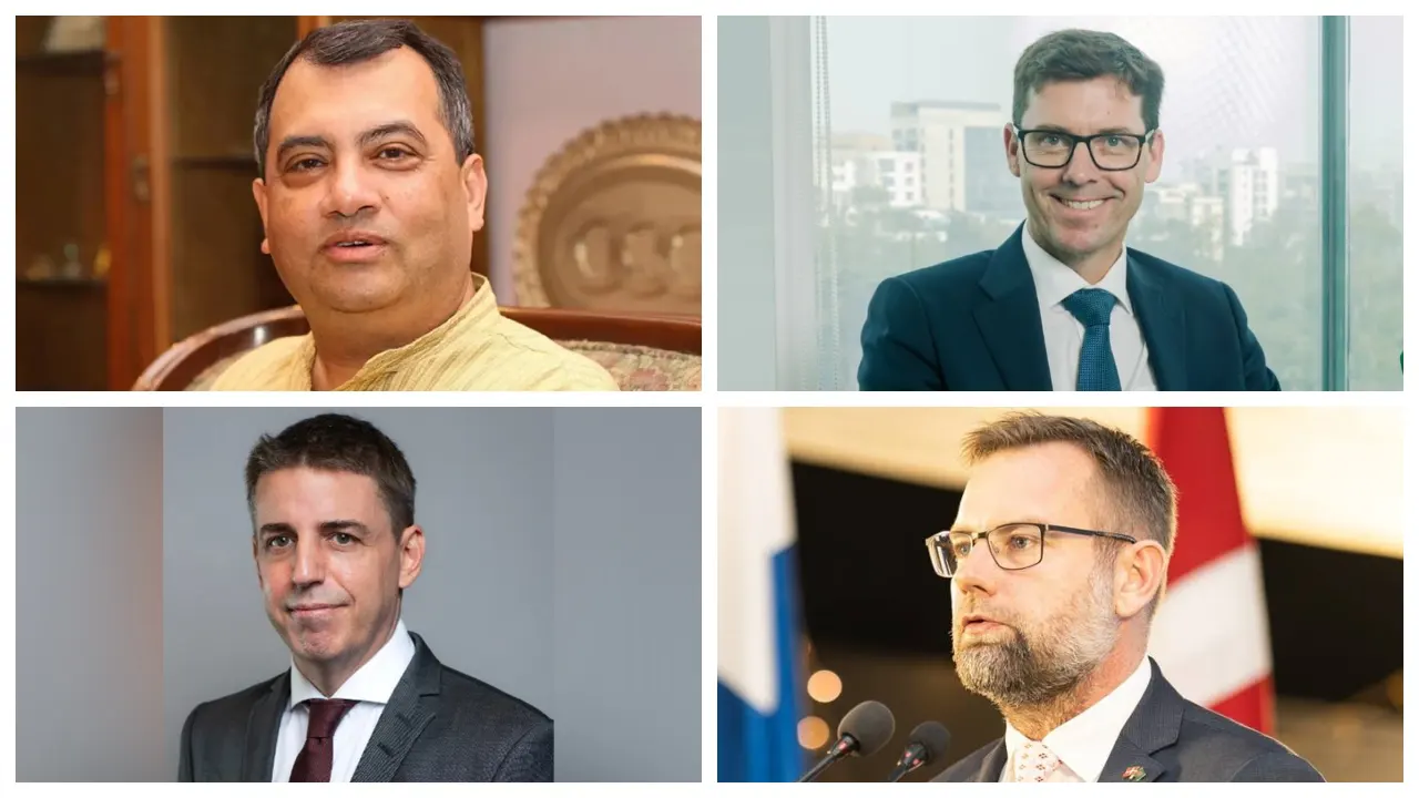 Three ambassadors meet at Saber Hossain Chowdhury's residence