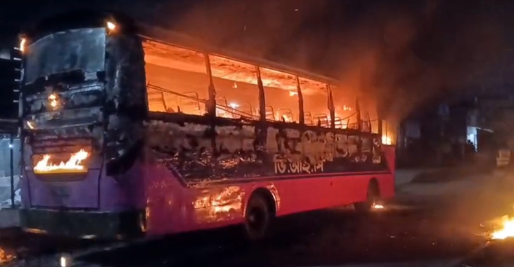 Three buses burnt from night to dawn in Gazipur